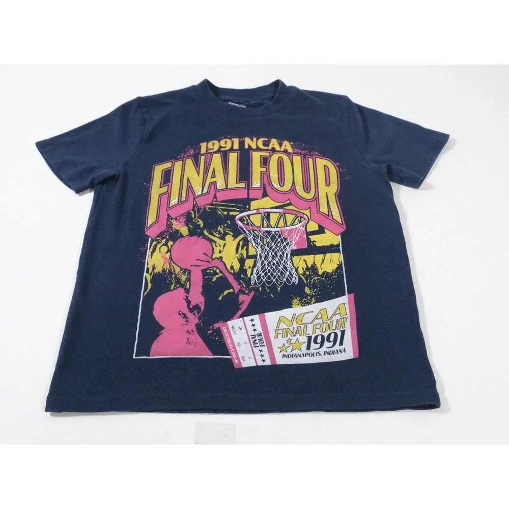 Abercrombie & Fitch‎ T-Shirt Kids 13/14 Navy 1991 NCAA Final Four March Madness